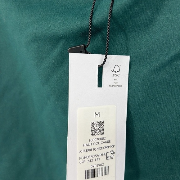 Dynamite NWT Women's Green lota bare square neck cropped Top - Picture 4 of 6